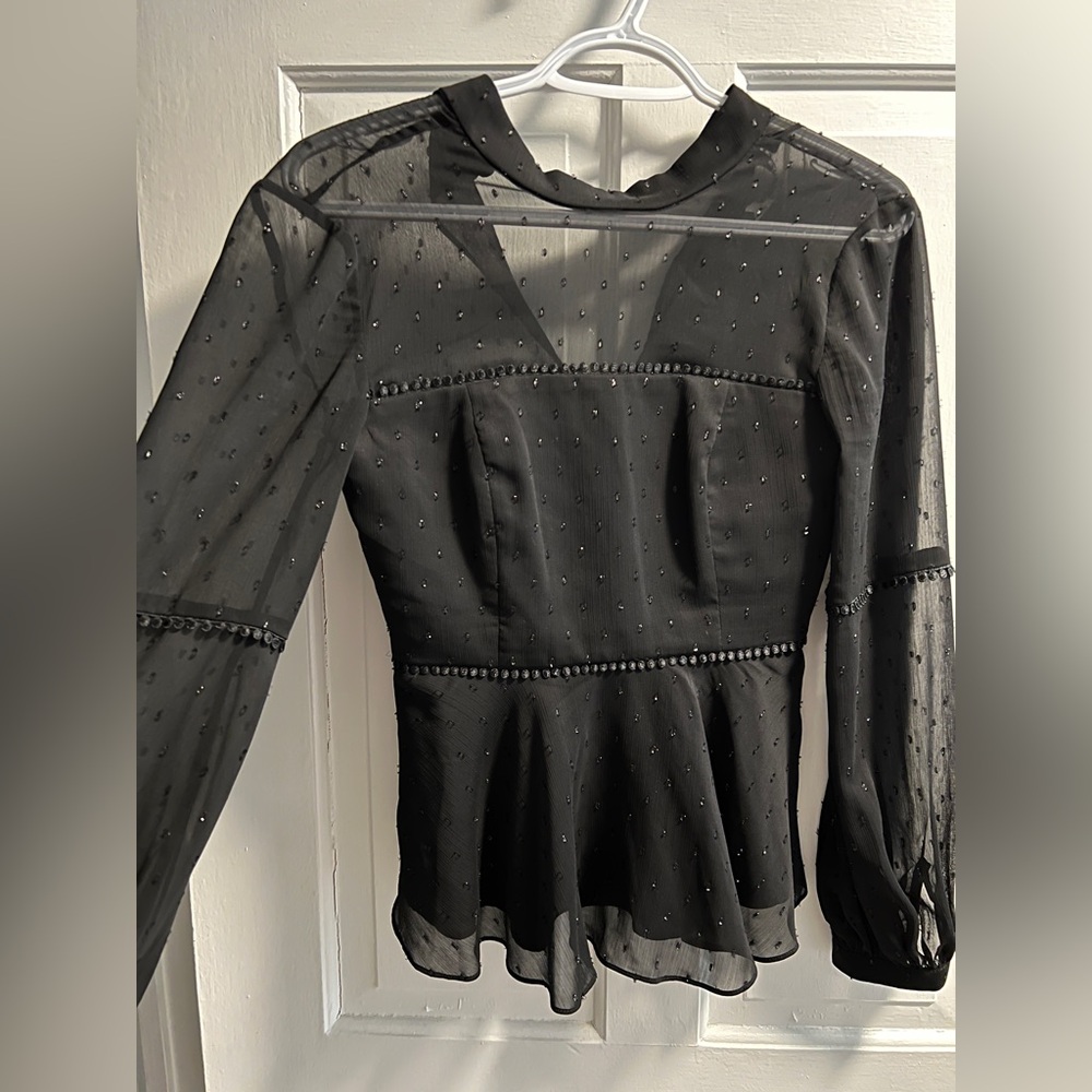 Ever New Elegant Black Sheer Women's Top | Size US 0